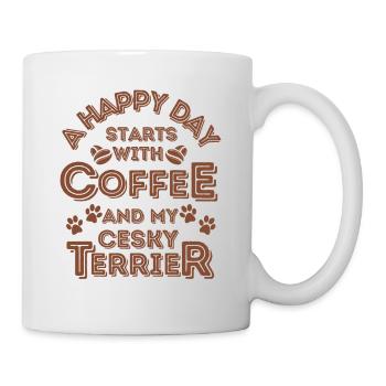 Cesky Terrier Kaffee Hund Cafe - Tasse - Weiß - Rechts