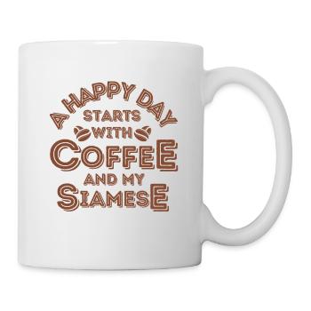 Siam Katze Kaffee Cafe - Tasse - Weiß - Rechts
