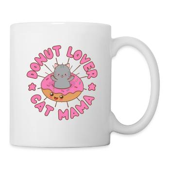 Donut Lover Cat Mama Donut Cat kawaii - Mug blanc - blanc - Droite