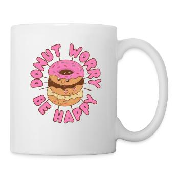 Donut Worry be happy Donut kawaii - Mug blanc - blanc - Droite