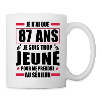j ai 87 ans / cadeau anniversaire 87 ans - Mug blanc - blanc - Droite