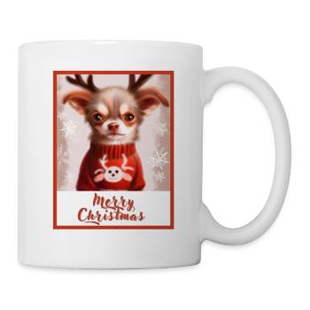 Petit chien Chihuahua mignon dans une tenue de fête. - Mug blanc - blanc - Droite