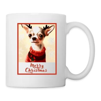 Christmas portrait of a little chihuahua dog. - Mug - white - Right
