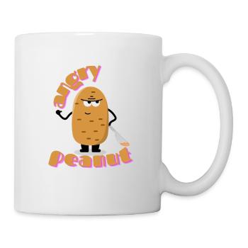 Böse Erdnuss Angry Peanut Lustiges Witziges Design - Tasse - Weiß - Rechts