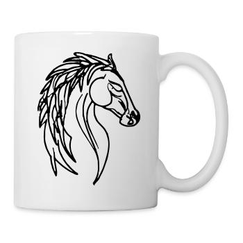 Horse Illustration Line Art Gift Idea - Mug - white - Right