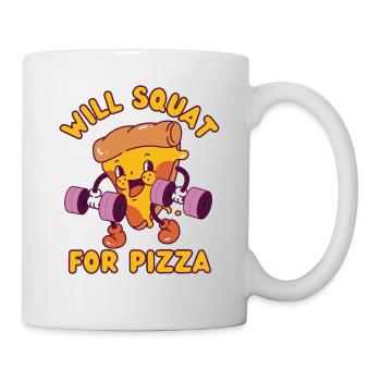 Pizza Musculation Squat Fitness Pizza kawaii - Mug blanc - blanc - Droite