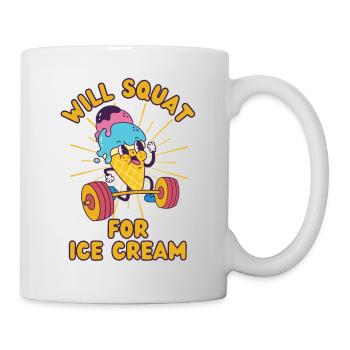 Ice Cream Weight Training Squat Ice Cream Fitness kawaii - Mug - white - Right