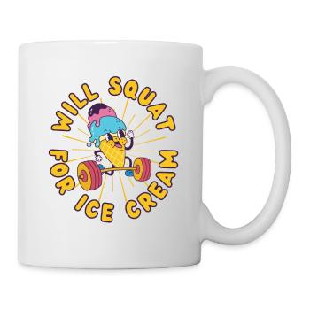 Ice Cream Weight Training Squat Ice Cream Fitness kawaii - Mug - white - Right