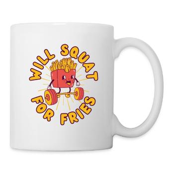 Français Strength Training Squat Fitness Fries kawaii - Mug blanc - blanc - Droite
