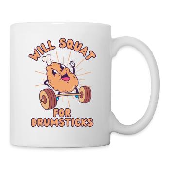 Chicken Leg Weight Squat Fitness kawaii - Mug - white - Right