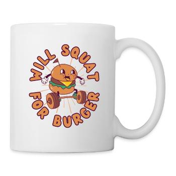 Burger Poids Squat Fitness Burger kawaii - Mug blanc - blanc - Droite