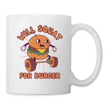 Burger Poids Squat Fitness Burger kawaii - Mug blanc - blanc - Droite