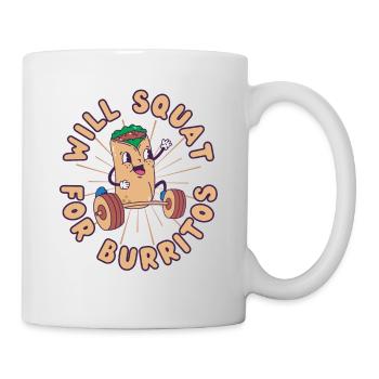 Burrito Weight Training Squat Fitness Burrito kawaii - Mug - white - Right