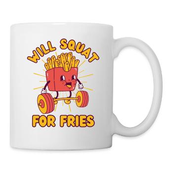Français Strength Training Squat Fitness Fries kawaii - Mug blanc - blanc - Droite