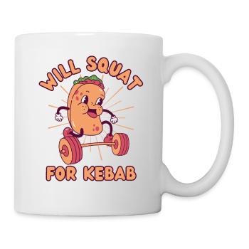 Kebab Poids Squat Fitness Kebab kawaii - Mug blanc - blanc - Droite