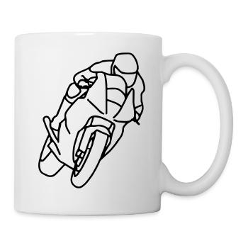 Motorradfahrer Vektor mit Motorrad Geschenkidee - Tasse - Weiß - Rechts