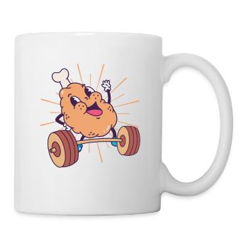 Chicken Leg Weight Squat Fitness kawaii - Mug - white - Right
