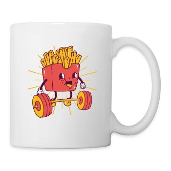 Français Strength Training Squat Fitness Fries kawaii - Mug blanc - blanc - Droite