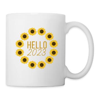 bonjour 2023 Tournesol Bienvenue 2023 Nouvel An - Mug blanc - blanc - Droite