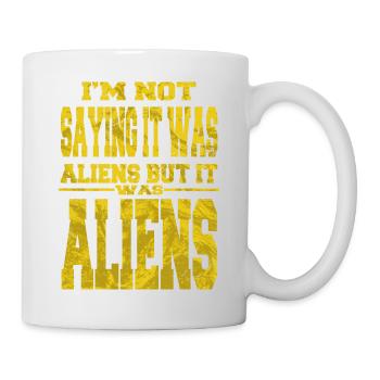 Geek Aliens 2019 Alien Spacecraft Super Joke - Mug blanc - blanc - Droite