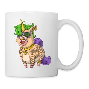 Tattoo Einhorn / Tätowiertes Einhorn - Tasse - Weiß - Rechts