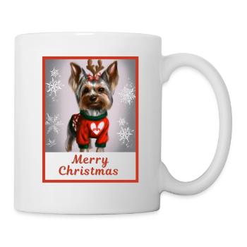 Sweet lucky doggy (Yorkshire terrier) - Mug - white - Right