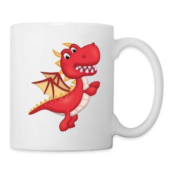 Malin petit Dragon rouge - Mug blanc - blanc - Droite