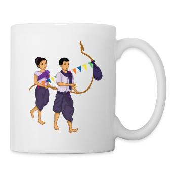 Traditionelles Khmer Neujahr Kambodscha - Tasse - Weiß - Rechts