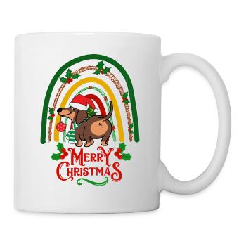 Cute Dachshund Christmas Kawaii - Mug - white - Right