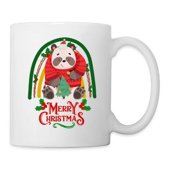 Noël Panda Bear souhaite Joyeux Noël - Mug blanc - blanc - Droite