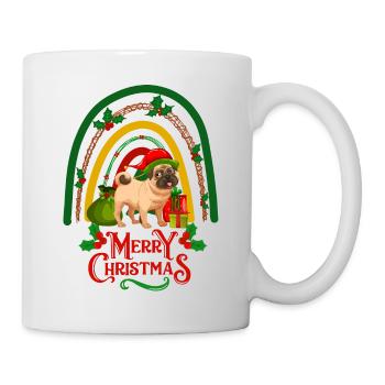 Weihnachten Mops Liebhaber Kawaii - Tasse - Weiß - Rechts