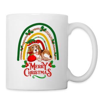 Christmas Beagle wishes Merry Christmas - Mug - white - Right