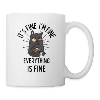 coffee cat funny saying tired cat coffee - Mug - white - Right
