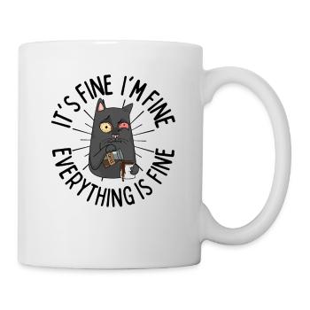 coffee cat funny saying tired cat coffee - Mug - white - Right