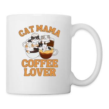Kaffee Katze kawaii Kaffee und Katzen Liebhaber - Tasse - Weiß - Rechts