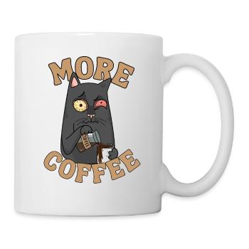 Kaffee Katze lustiger Spruch Müde Katze Kaffee - Tasse - Weiß - Rechts