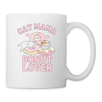 Donut cat kawaii cute cats with donuts - Mug - white - Right