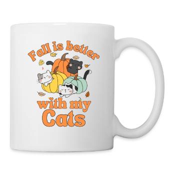 Cat Autumn kawaii Pumpkin - Mug - white - Right