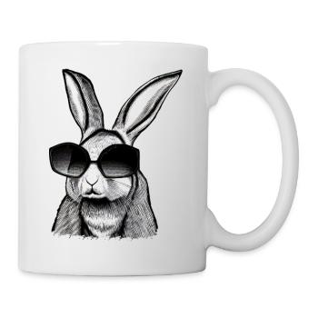Rabbit Pet Pet Cool Sunglasses Design - Mug - white - Right