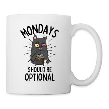 coffee cat funny saying tired cat coffee - Mug - white - Right