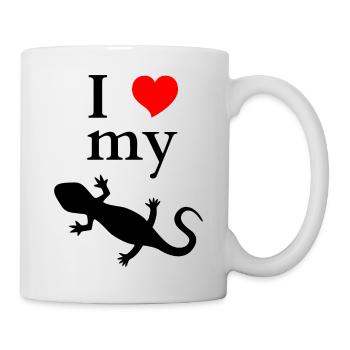 Léopard Gecko Amour Reptiles - Mug blanc - blanc - Droite