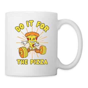 Pizza musculation Fitness Pizza kawaii - Mug blanc - blanc - Droite