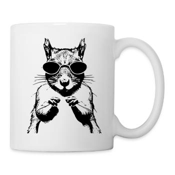 Squirrel Sunglasses Animal Cute Funny Cool 02 - Mug - white - Right