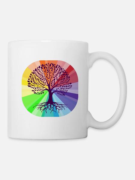 Arbre de vie rond - Mug blanc - blanc