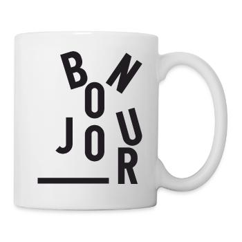 Bonjour - Tasse - Weiß - Rechts