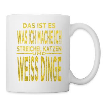 zitat katze witzig meerkatze humor bday tier cool - Tasse - Weiß - Rechts