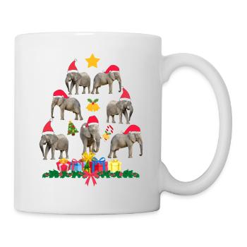 Éléphant à Noël. Cadeau de Noël - Mug blanc - blanc - Droite