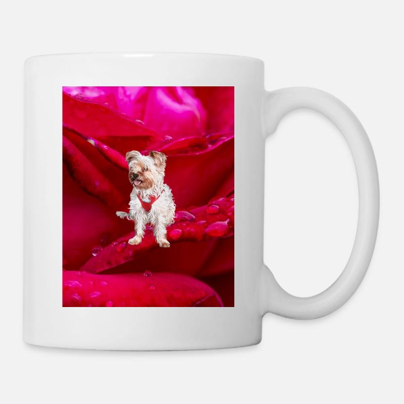 Yorkshire Terrier Rose - Tasse - Weiß
