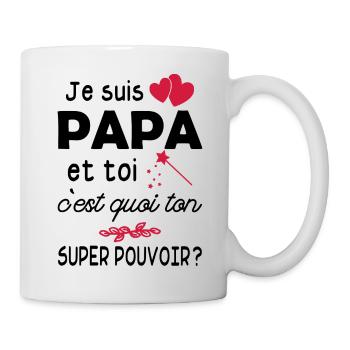 je suis papa / cadeau humour papa - Mug blanc - blanc - Droite