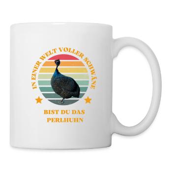 Dans un monde plein de cygnes - dire avec pintade - Mug blanc - blanc - Droite